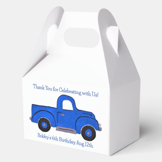 Ballotins Camion bleu vintage peint à la main (Recto)