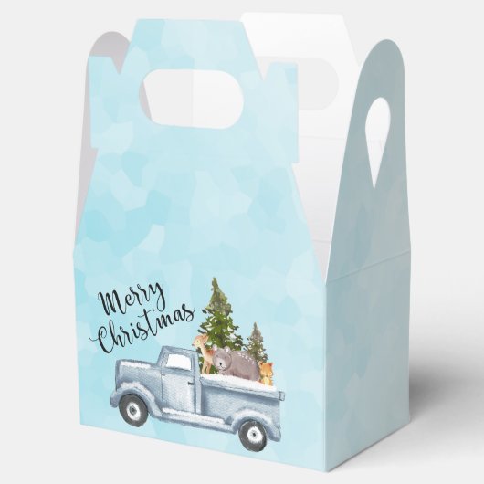 Ballotins Camion de Noël avec pins et animaux de forêt (Ouvert)