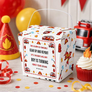 Ballotins Camion de pompier rouge et blanc Fête de 1er anniv