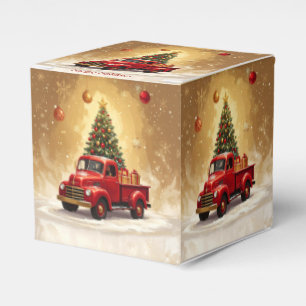 Ballotins Camion Rouge Vintage avec Favori d'Arbre de Noël