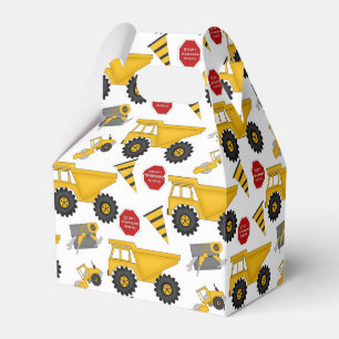 Ballotins Camions de construction, boîte-cadeau, pignon