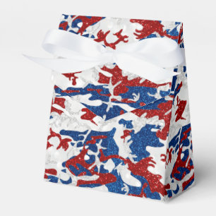 Ballotins Camo rouge, blanc et bleu avec paillettes pour le