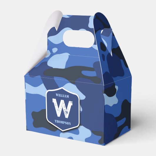 Ballotins Camouflage bleu Camo Motif de l'armée Monogramme (Verso)