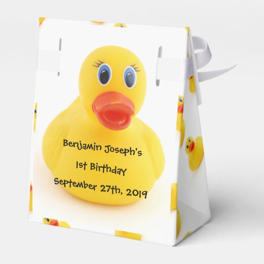 Ballotins Canards en caoutchouc jaune 1er anniversaire (Arrière)