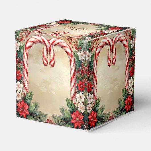 Ballotins Candy Cane Christmas Holiday Favor Box (Arrière)