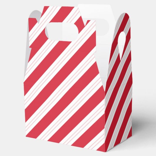 Ballotins Candy Cane Stripe Gabled Christmas Party Favor Box (Ouvert)