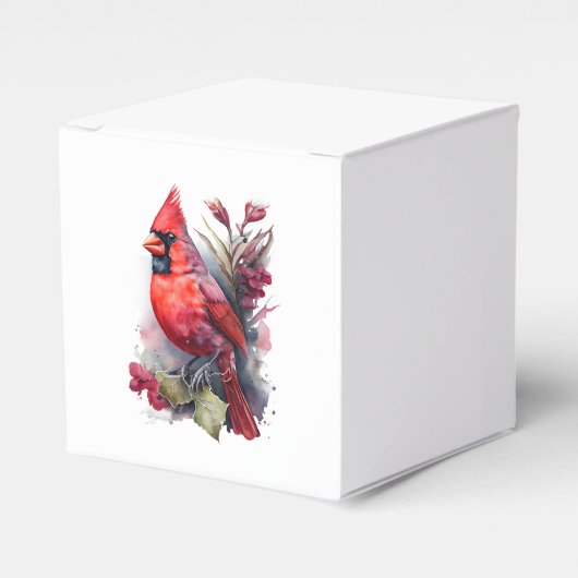 Ballotins Cardinal d'hiver à l'aquarelle rouge vif (Verso)