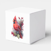 Ballotins Cardinal d'hiver à l'aquarelle rouge vif (Arrière)