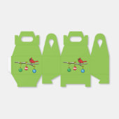 Ballotins Cardinal Rouge à Noël Branche nu (Déplié)