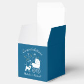 Ballotins Carlin Chien Baby shower Garçon Bleu avec Bow (Ouvert)