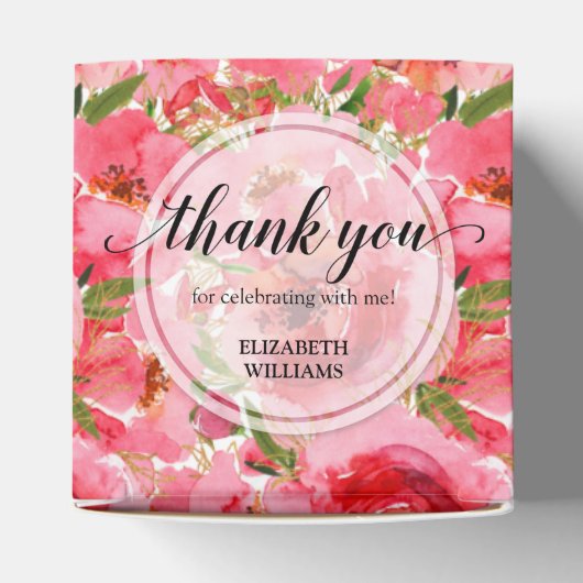 Ballotins Carré de Fête des mariées florale aquarelle (Haut)