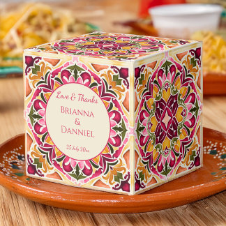 Ballotins Carreau rose Talavera mariage mexicain personnalis