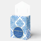 Ballotins Carreaux bleu Citron Amalfi Mariage sac Merci (Ouvert)