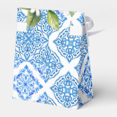 Ballotins Carreaux bleu Citron Amalfi Mariage sac Merci (Arrière)