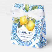 Ballotins Carreaux bleus Amalfi Lemon Mariage sac Merci (Verso)