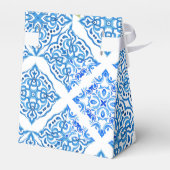 Ballotins Carreaux bleus Amalfi Lemon Mariage sac Merci (Arrière)