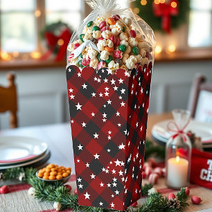 Ballotins Carreaux rouges et noirs avec des étoiles 