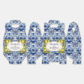 Ballotins Carrelage bleu vintage Citrons jaunes Mariage (Déplié)