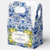 Ballotins Carrelage bleu vintage Citrons jaunes Mariage (Ouvrir)