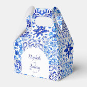 Ballotins Carrelage portugais rustique Mariage d'arc bleu bl (Verso)