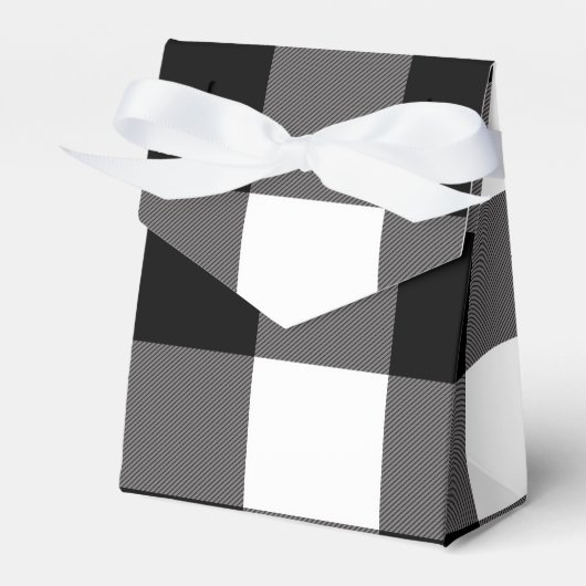 Ballotins Carrés à carreaux noir et blanc en plaid de buffle (Verso)