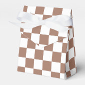 Ballotins Carrés Checker mocha brun blanc géométrique rétro (Verso)