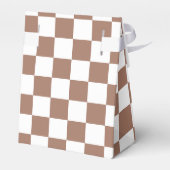 Ballotins Carrés Checker mocha brun blanc géométrique rétro (Arrière)
