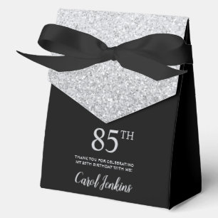 Ballotins Carte de remerciement 85e anniversaire paillettes