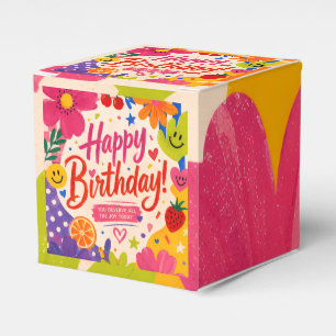 Ballotins Carte de vœux d'anniversaire colorée rétro pop ave