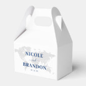 Ballotins Carte du monde bleu et blanc Destination Mariage (Verso)