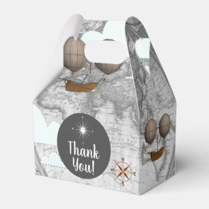 Ballotins Carte du monde et nuages vintages des dirigeables