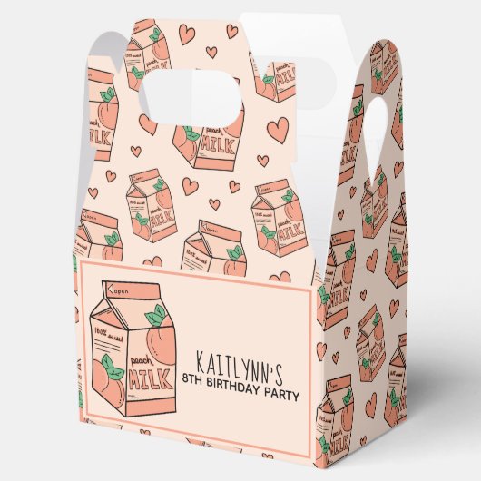 Ballotins Carton de lait de pêche mignonne (Ouvert)