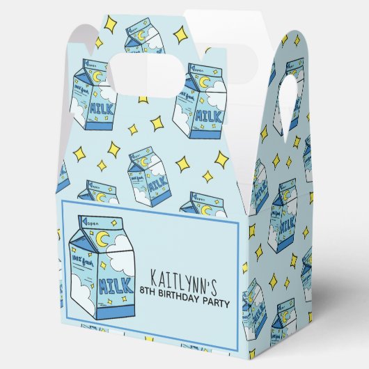 Ballotins Celestial Blue Milk Carton Motif Party (Ouvert)