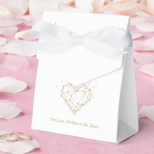 Ballotins Celestial Gold Heart Wedding Favor Box - Our Love (Mariage)