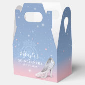 Ballotins Cendrillon Chaussure bleu clair et rose Quinceañer (Ouvert)