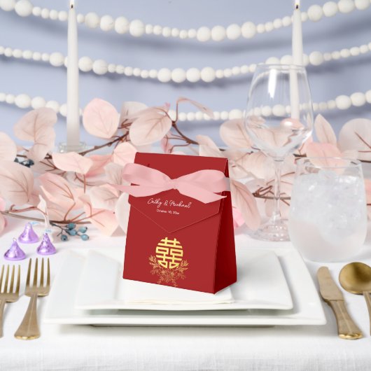 Ballotins Cercle double bonheur fleur mariage chinois (Mariage)