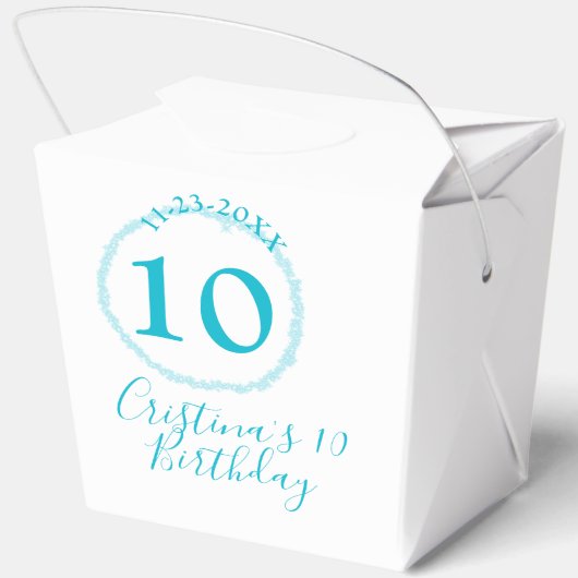 Ballotins Cercle turquoise. Parties scintillant ronde 10e an (Verso)