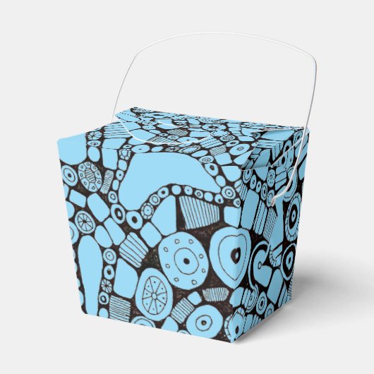 Ballotins Cercles Bleus Ondulés Dessin au Stylo Abstrait Car (Verso)