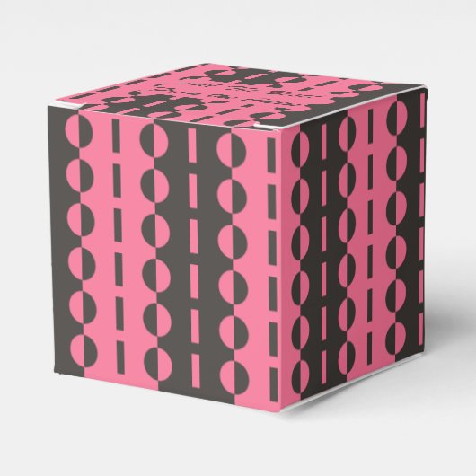 Ballotins Cercles sur Rayures - Charbon et Rose Classique (Verso)
