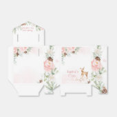 Ballotins Cerf de premier anniversaire rose pâle en hiver (Déplié)