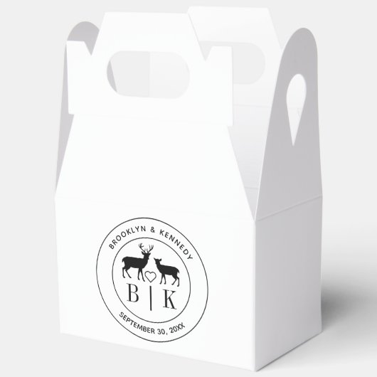 Ballotins Cerf Monogramme Rustique Campagne Mariage Couple N (Ouvrir)