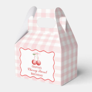 Ballotins Cerise Douce anniversaire Ruban Rose Gingham