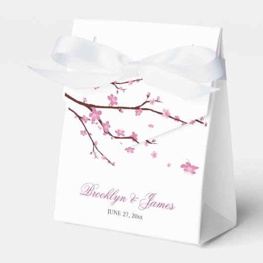 Ballotins Cerise Fleur Mariage Favor Box Tente (Verso)