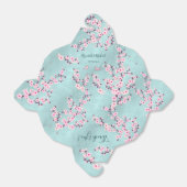 Ballotins Cerise Fleur rose Turquoise | Mariage personnalisé (Déplié)