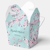 Ballotins Cerise Fleur rose Turquoise | Mariage personnalisé (Ouvert)