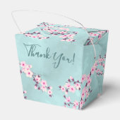 Ballotins Cerise Fleur rose Turquoise | Mariage personnalisé (Arrière)