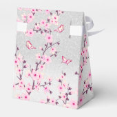 Ballotins Cerise Fleurs rose Parties scintillant Argent Pers (Arrière)