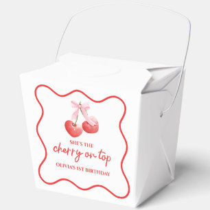 Ballotins Cerise sur le dessus ruban rose prépa anniversaire