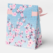 Ballotins Cerisier Fleurs rose Parties scintillant bleu Merc (Arrière)