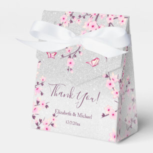 Ballotins Cerisiers Fleurs Rose Paillettes Argent Mariage Su